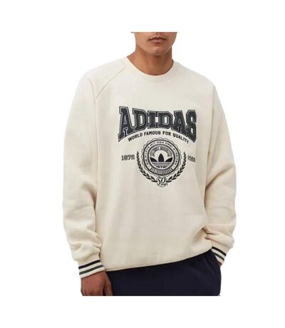 Sweat beige homme adidas fleece - s