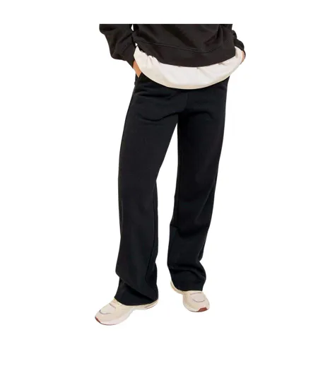 Womens/ladies High Rise Wide Leg Sweatpants Black JJXX