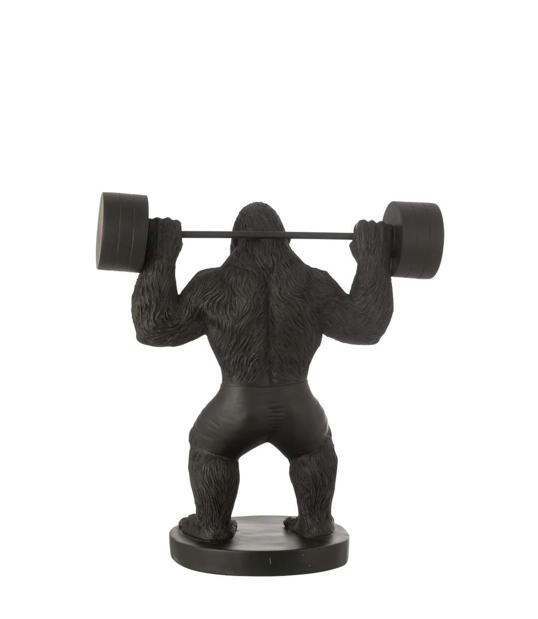 Statue Gorille en Résine Haltérophilie 62cm Noir-2