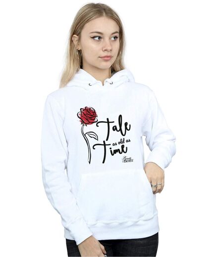 Disney Sweat à capuche Womens/Ladies Tale As Old As Time Rose (Blanc) - UTBI12363