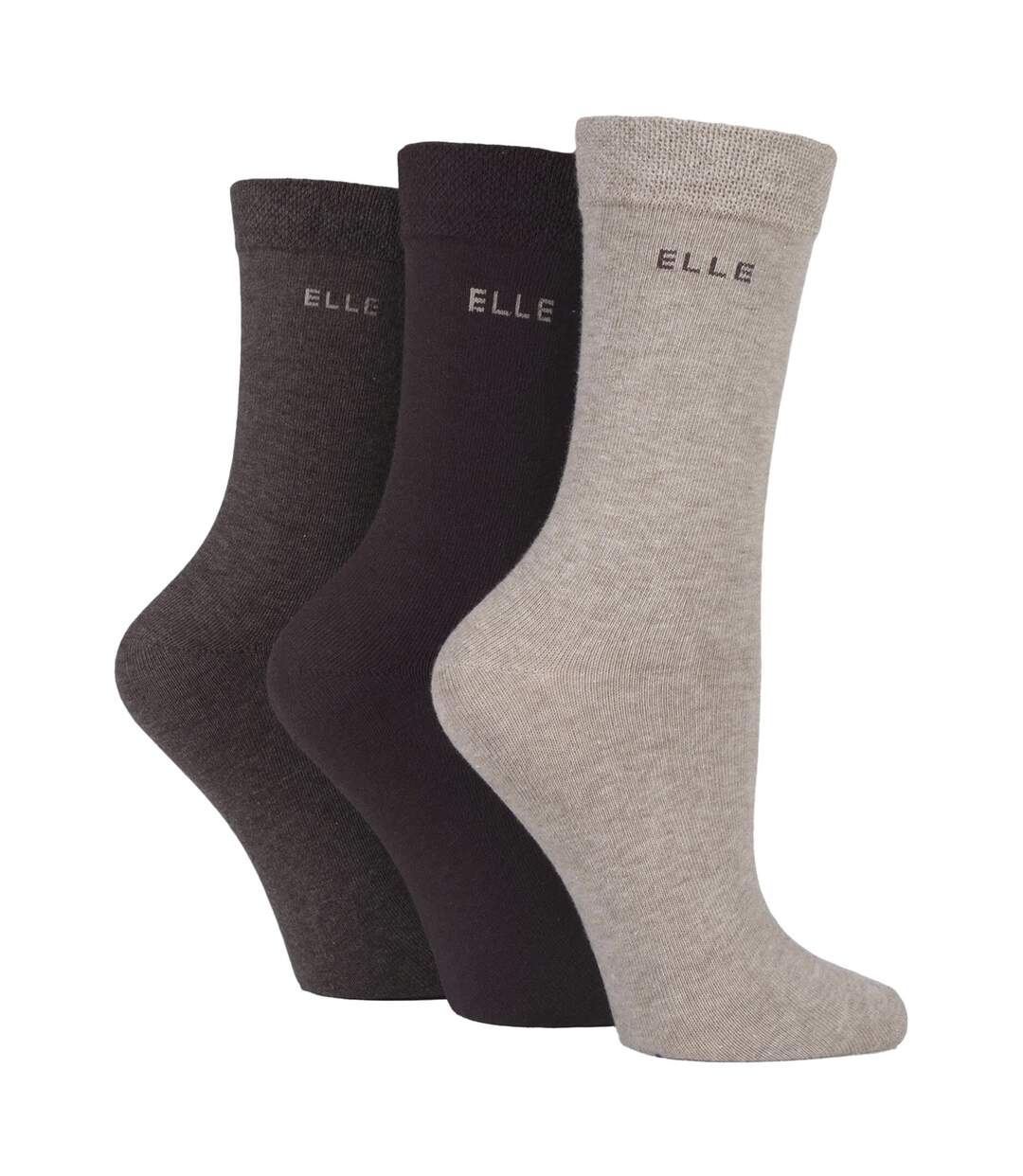 3 Pack Ladies Plain Cotton Socks - Soft Breathable Everyday Comfort Fit-1