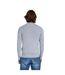 Mens knitted baseball collar cardigan grey marl Raging Bull-2