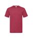 T-shirt Valueweight Adulte Rouge Chiné Rétro Fruit Of The Loom-1