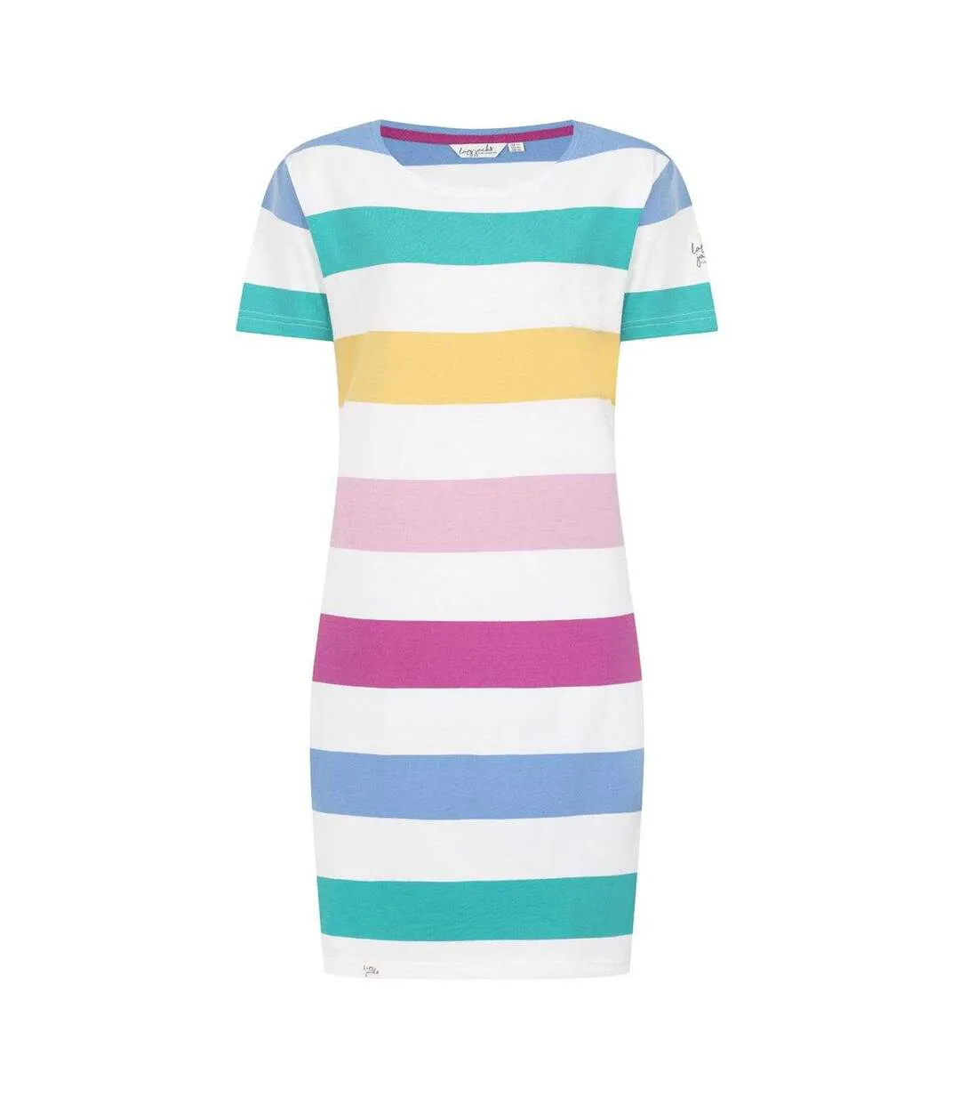 Womens/ladies Striped T-shirt Dress Multicoloured Lazy Jacks-1