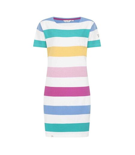 Womens/ladies Striped T-shirt Dress Multicoloured Lazy Jacks