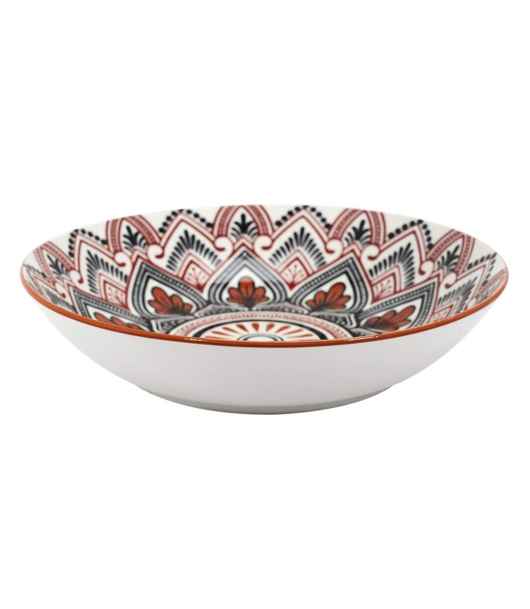 Lot de 6 Assiettes Creuses Mandala 20cm Orange-2