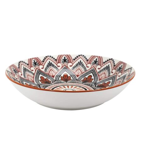 Lot de 6 Assiettes Creuses Mandala 20cm Orange