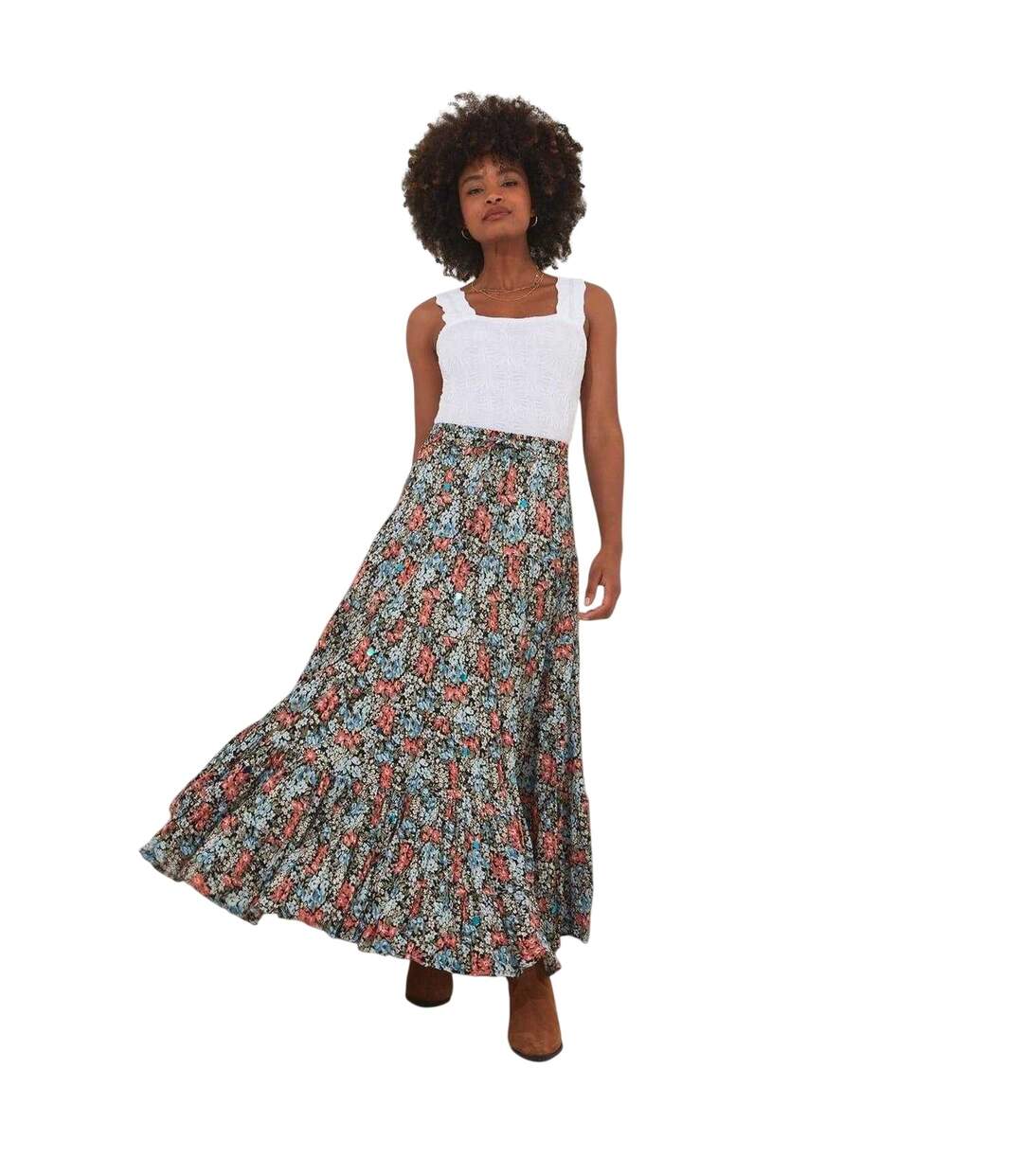 Womens/ladies Boho Maxi Skirt Multicoloured Joe Browns-4