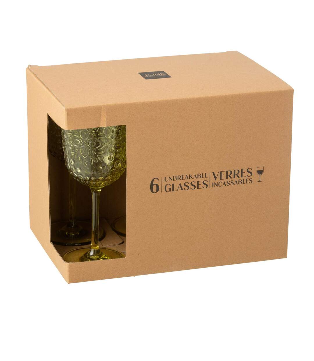 Lot de 6 Verres à Vin Réutilisables Barbra 41,4cl Vert-3