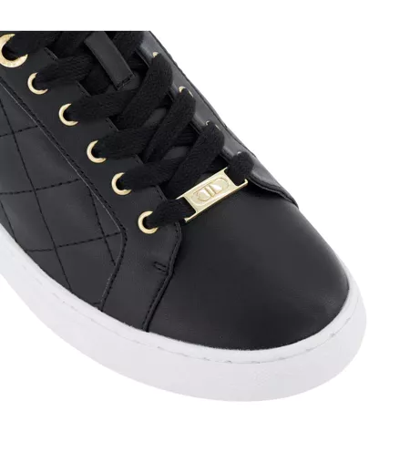 Baskets Style Matelassé Ellenar Adulte Noir Blanc Dune London