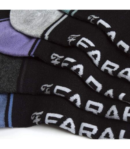 Farah - 10 Paires Chaussettes Bambou Hommes Socquettes Rayées