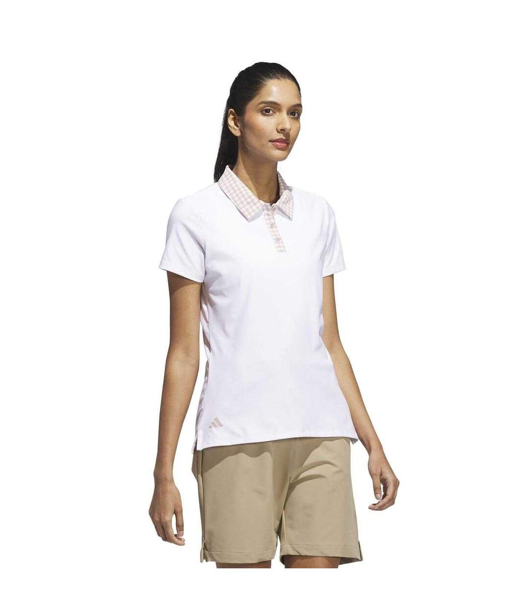 Polo Motif/style À Carreaux Femme Blanc Adidas-4