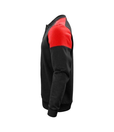 Unisex Adult Prime Two Tone Polo Sweatshirt Black Red Printer