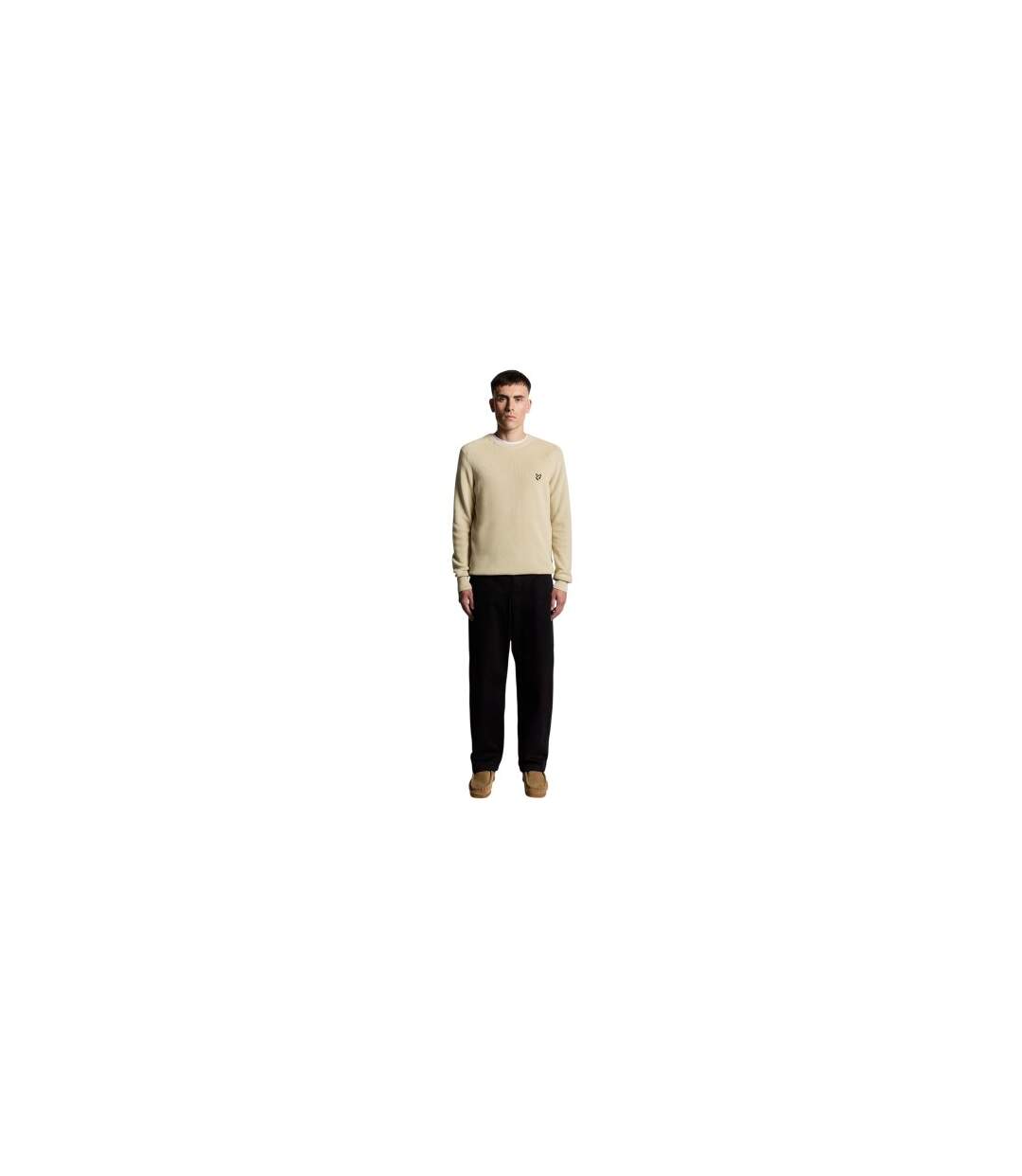 Pull Manches Raglan Homme Gris Taupe Lyle & Scott-1