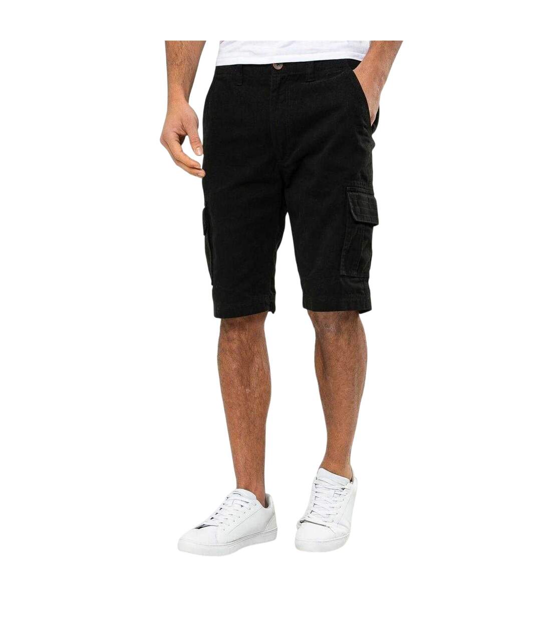 Mens Bute Regular Cargo Shorts Black Threadbare-3