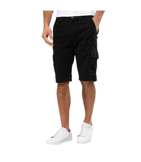 Mens Bute Regular Cargo Shorts Black Threadbare