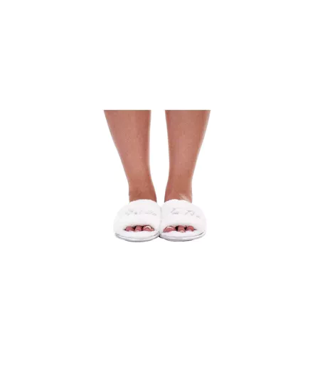 Chaussons Mules Motif/style Paillettes Bride To Be Femme Blanc Keanu