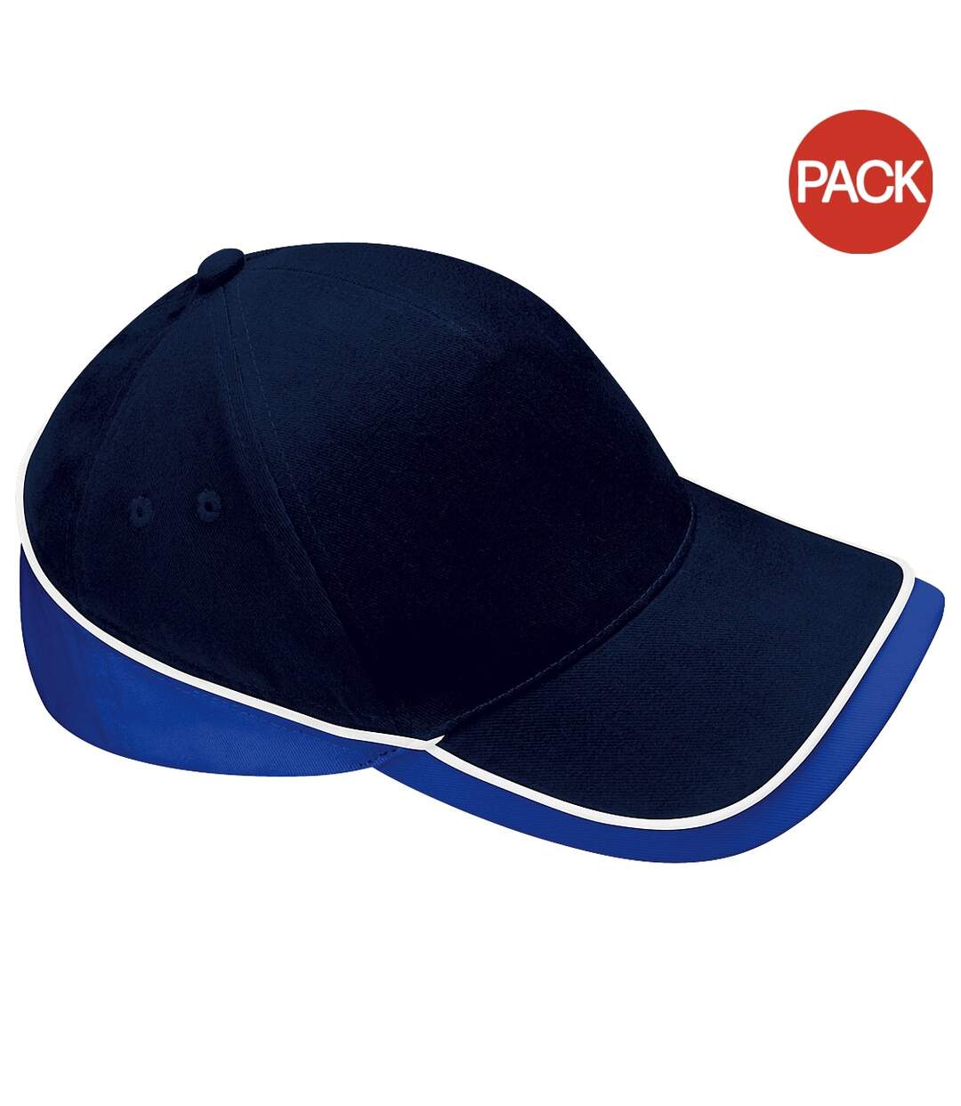 Lot de 2  casquettes de sport adulte bleu marine/bleu roi vif/blanc Beechfiel-1