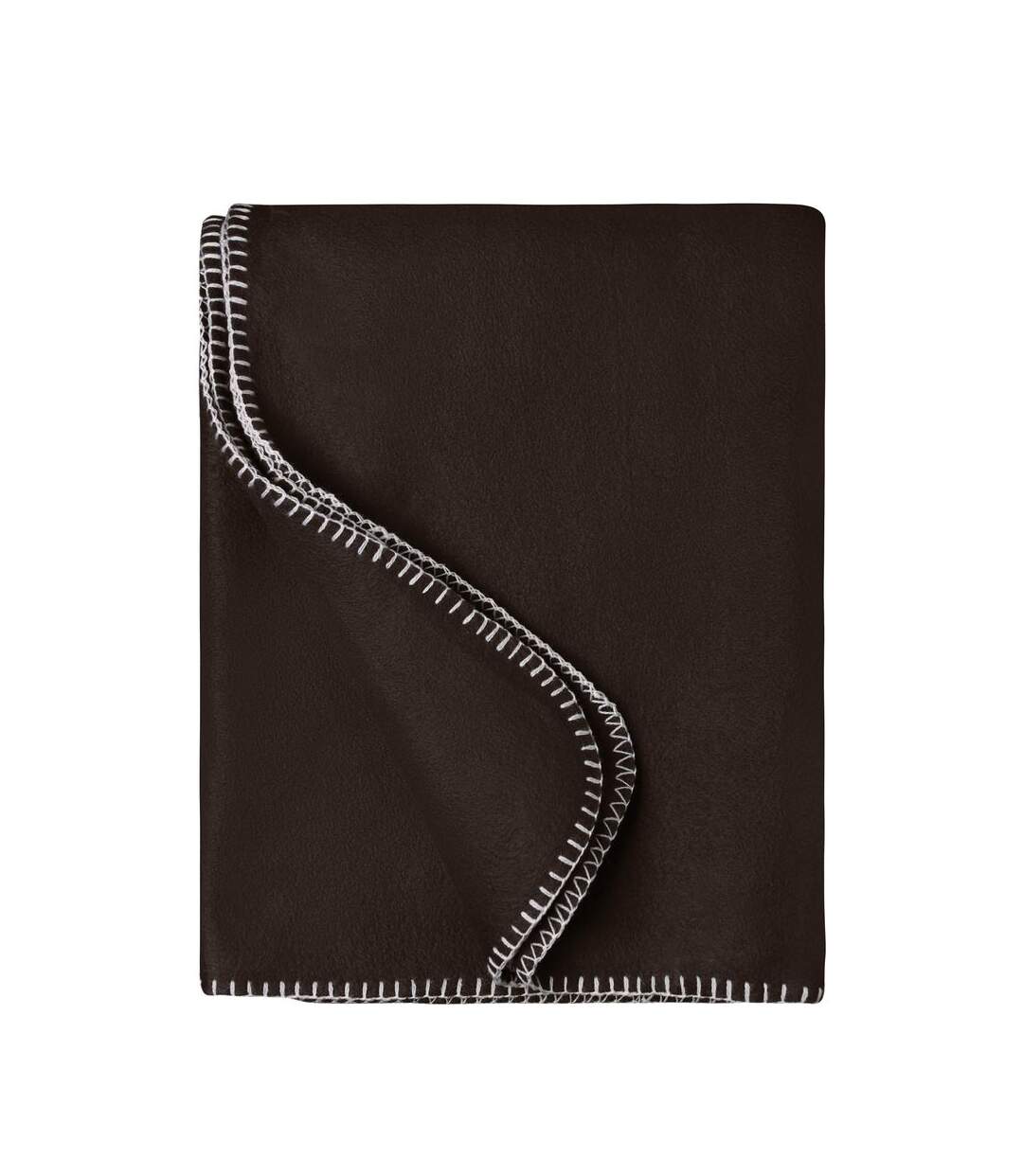 Plaid couverture polaire bords droits - JN1901 - marron brun naturel-1