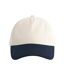 Leisure Contrast Peak Baseball Cap Natural French Navy Beechfield-3