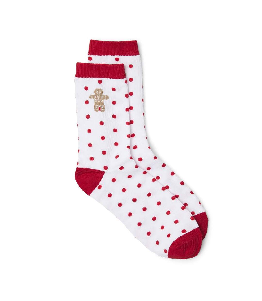 Chaussettes blanches/rouges femme vero moda pain d'épice-1