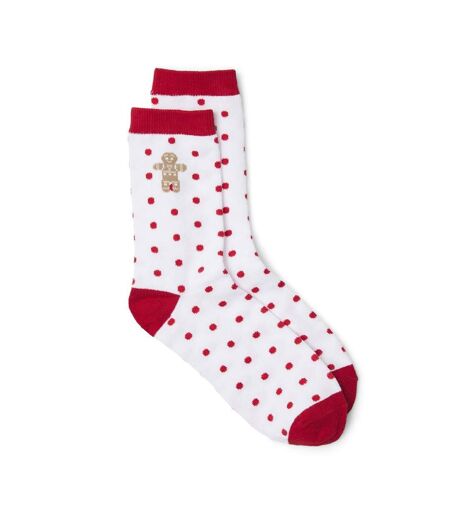 Chaussettes blanches/rouges femme vero moda pain d'épice