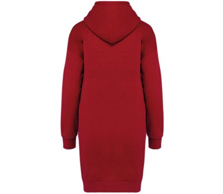 Robe sweat à capuche - Femme - PAT5005 - rouge hibiscus