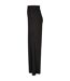 Womens/ladies Jersey Ribbed Wide Leg Trousers Black Urban Classics-3