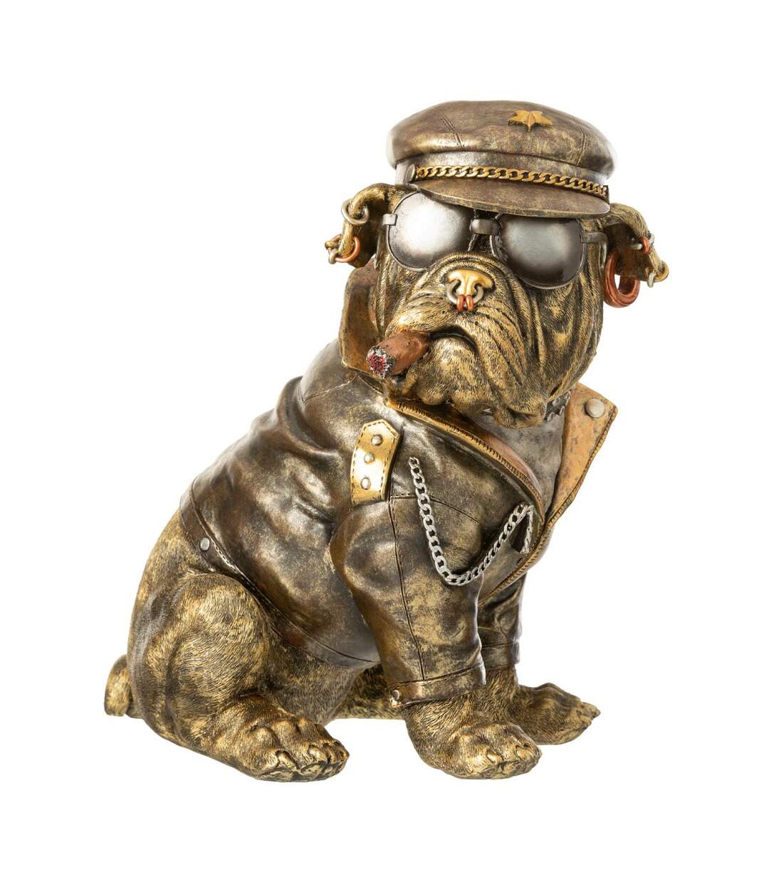 Statuette Bulldog à Cigarette Trendy 33cm Marron-1