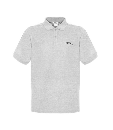 Mens Embroidered Logo Polo Shirt Grey Marl Slazenger