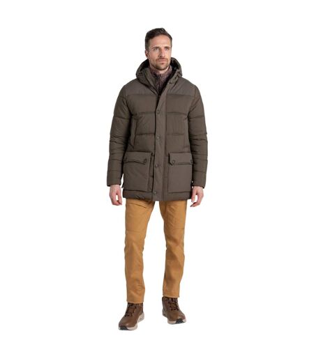 Mens insulated hooded jacket woodland green Craghoppers