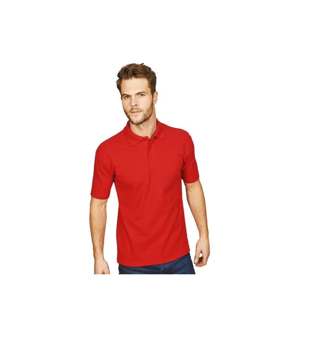 Polo manches courtes homme rouge Casual-4