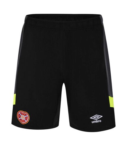 Mens contrast trim goalkeeper shorts black/safety yellow Umbro