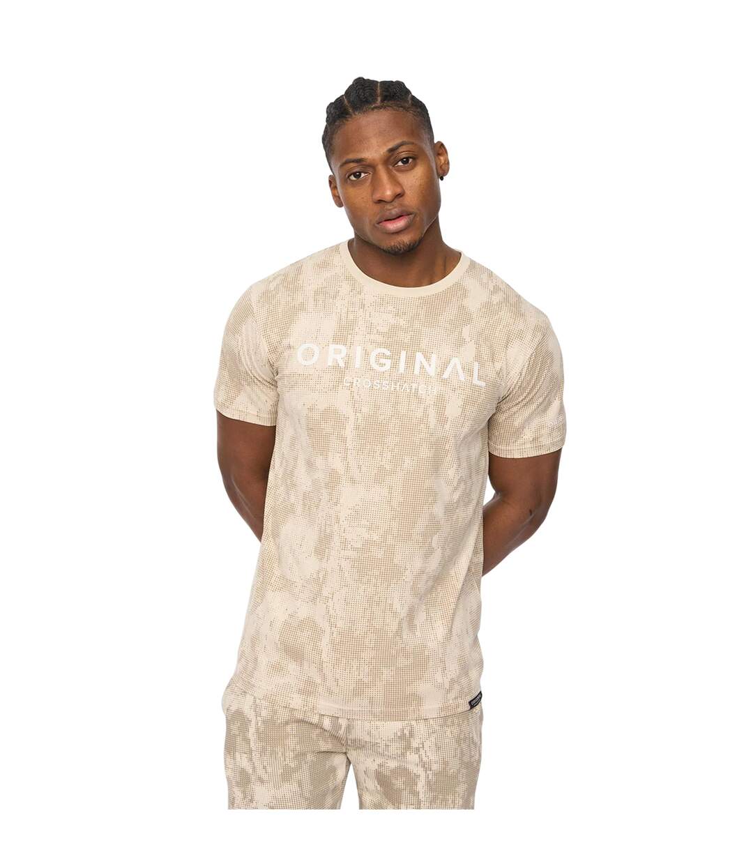 T-shirt Motif/style Camouflage Bardon Homme Gris Pâle Camouflage Crosshatch-2