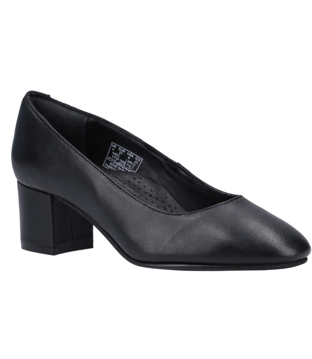 Ladies/womens anna leather court shoe black Hush Puppies-1