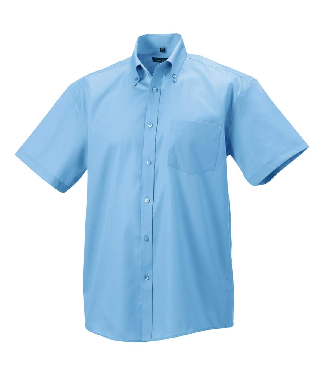 Chemise À Manches Courtes Sans Repassage Homme Bleu Pâle Russell-2