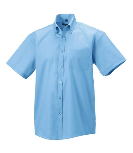 Chemise À Manches Courtes Sans Repassage Homme Bleu Pâle Russell