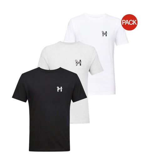 Pack Of 3  Mens Triphen T-shirt  White Black Grey Henleys