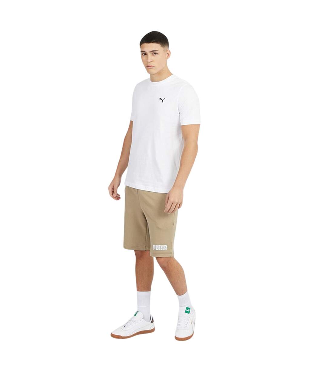 Mens Deluxe Regular T-shirt  White Puma-1