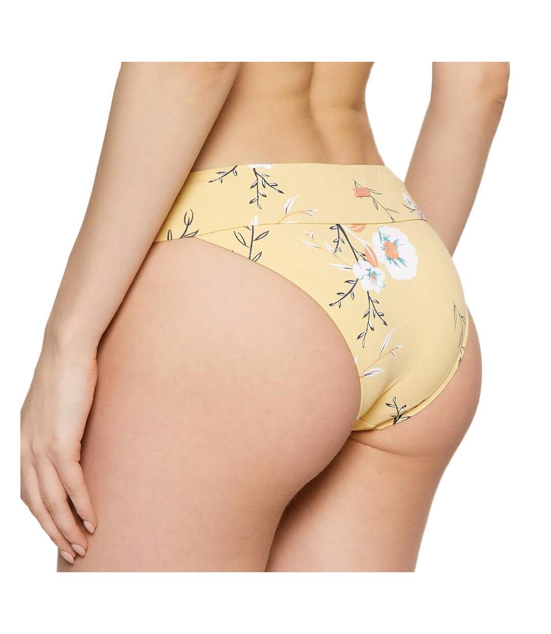 Bas de Bikini Jaune à fleurs Mi-haut Femme Roxy Lahaina Bay - M