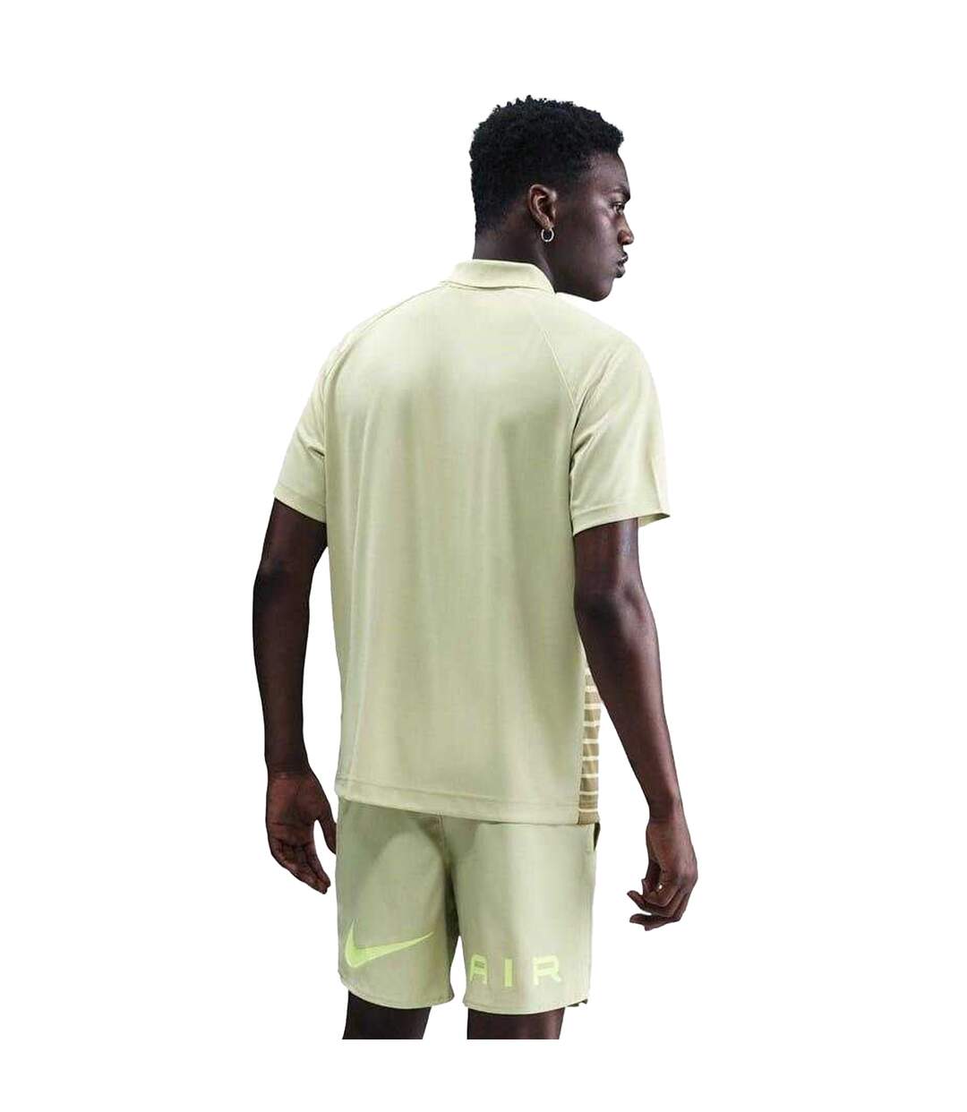 Mens Air Swoosh Stripes Polo Shirt Olive Green Nike-3