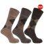 Mens Traditional Argyle Pattern Non Elastic Lambs Wool Blend Socks (Pack Of 3) (Shades of Brown) - UTMB276-1