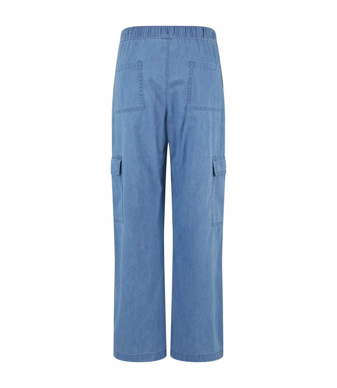 Womens/ladies Denim Lightweight Cargo Trousers Skyblue Washed Urban Classics-2