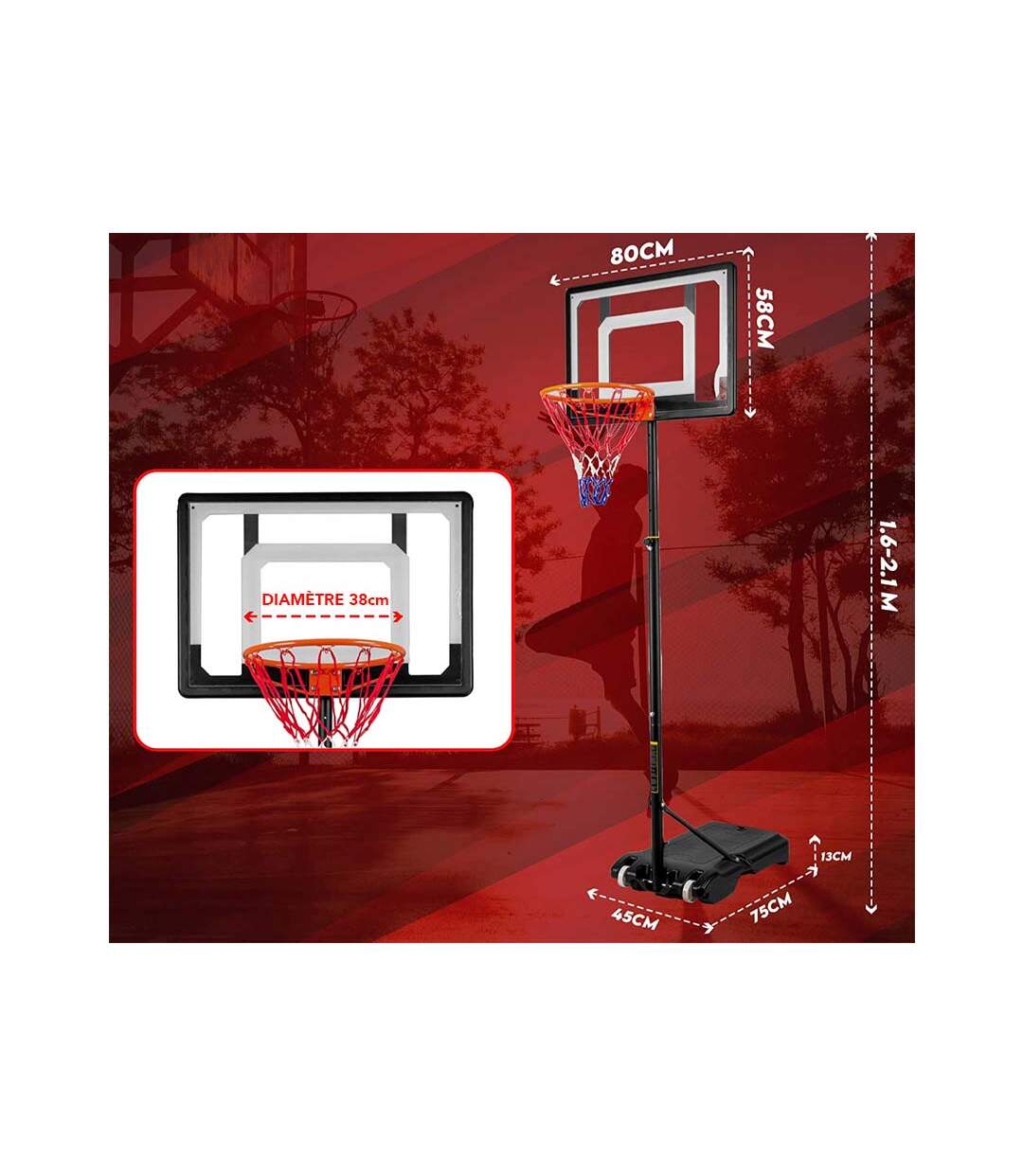 Panier de basket 1.60 m à 2.10 mTraining-2