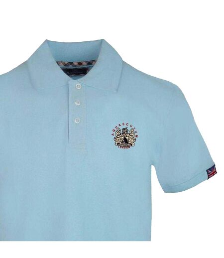 Mens Cotton Polo Shirt Blue Cielo Aquascutum
