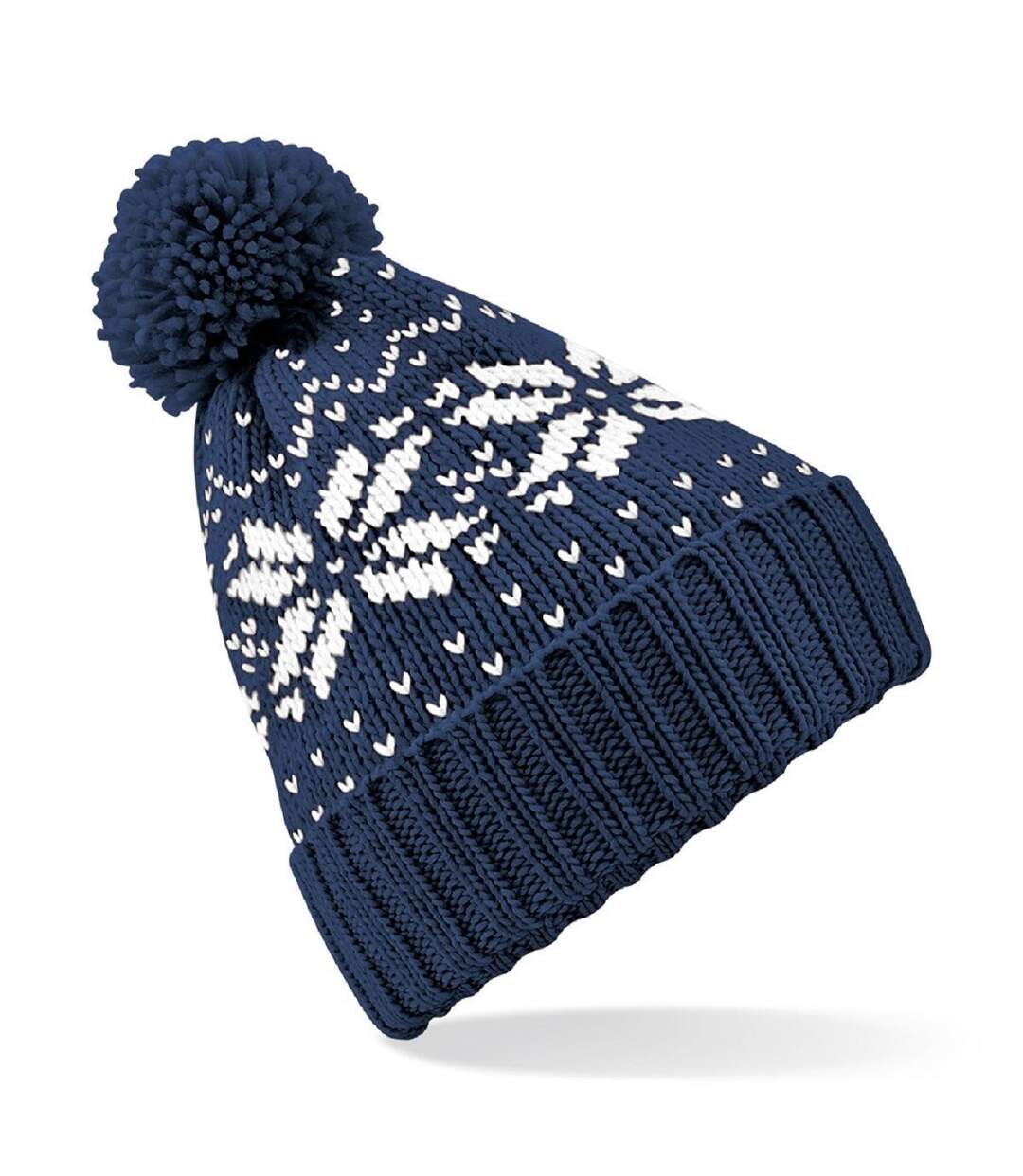 L'indémodable - Bonnet motif jacquard - B456 - bleu marine-1