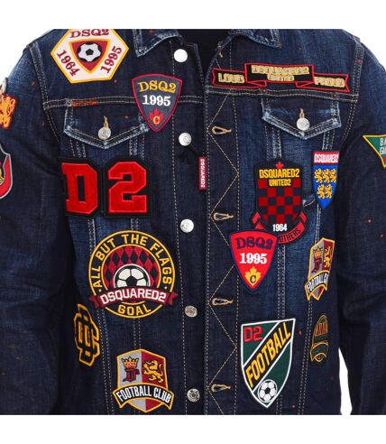 Denim jacket with patches S74AM1079-S30664 man