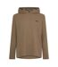 Mens Waffle Knit Pullover Hoodie Brown Boss-1