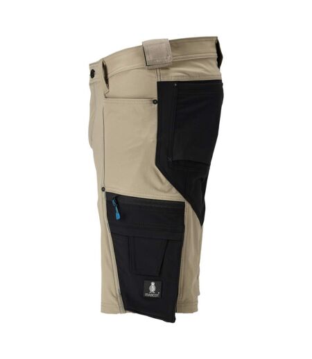 Mens Advanced Work Shorts Light Khaki Black Mascot