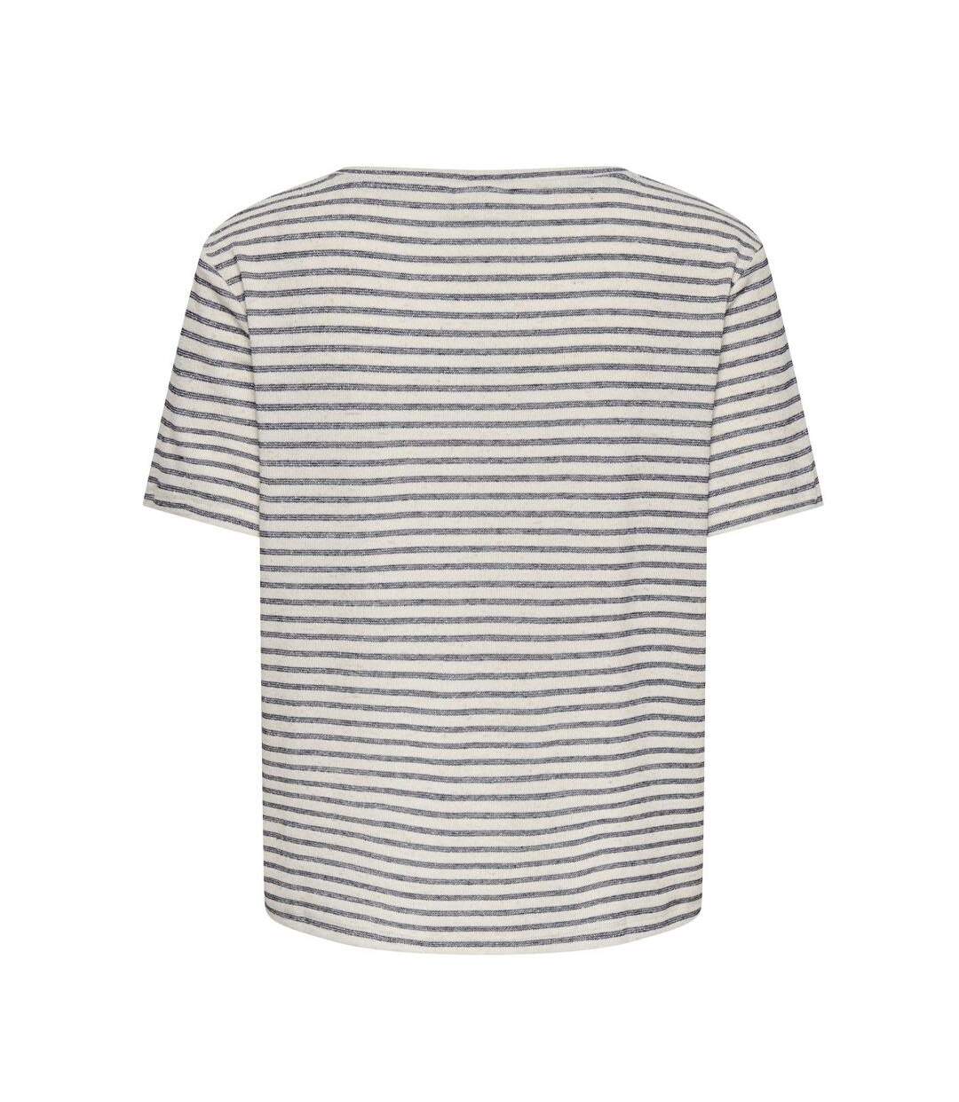 T-Shirt beige/marine femme jdy korna-2